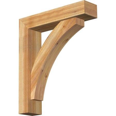 Ekena Millwork Thorton Block Rough Sawn Bracket w/ Offset Brace, Western Red Cedar, 6"W x 26"D x 30"H BKT0604X26X30THR05RWR
